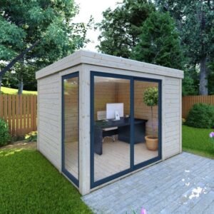 Bureau de jardin en bois massif 8,88m² – madriers 40mm Gardy Shelter
