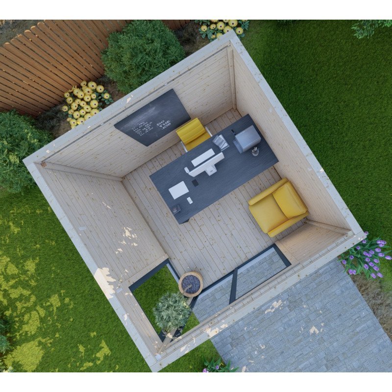 Bureau de jardin en bois massif 8,88m² – madriers 40mm Gardy Shelter – Image 3