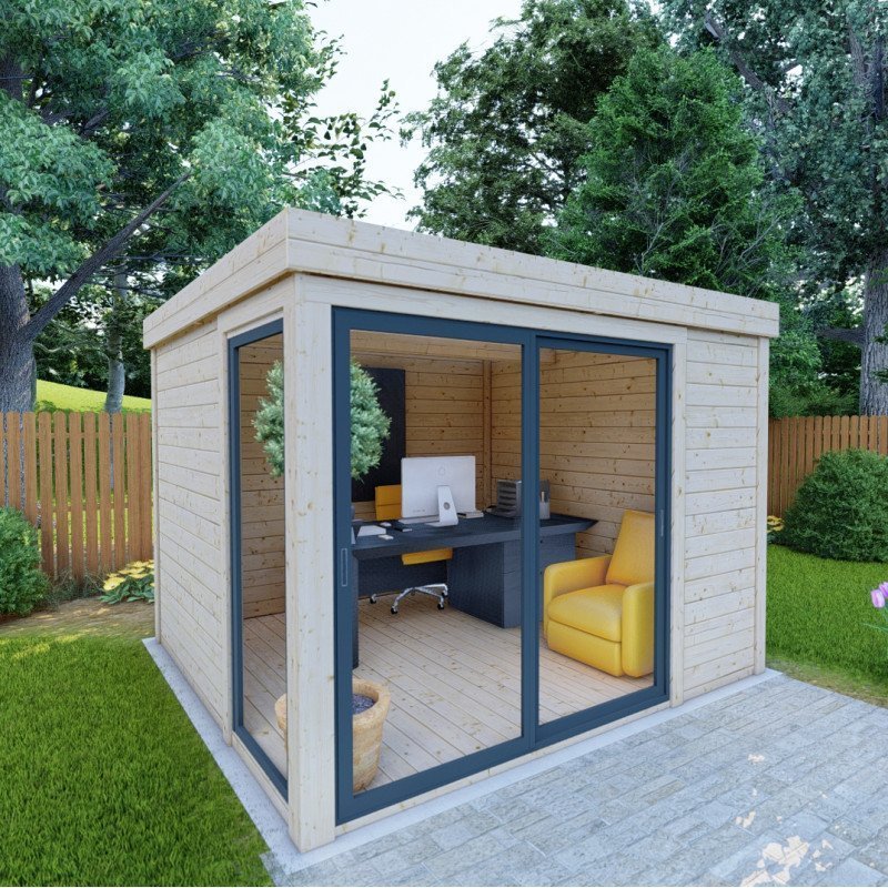 Bureau de jardin en bois massif 8,88m² – madriers 40mm Gardy Shelter – Image 6