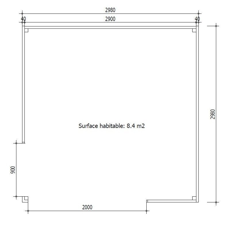 Bureau de jardin en bois massif 8,88m² – madriers 40mm Gardy Shelter – Image 7
