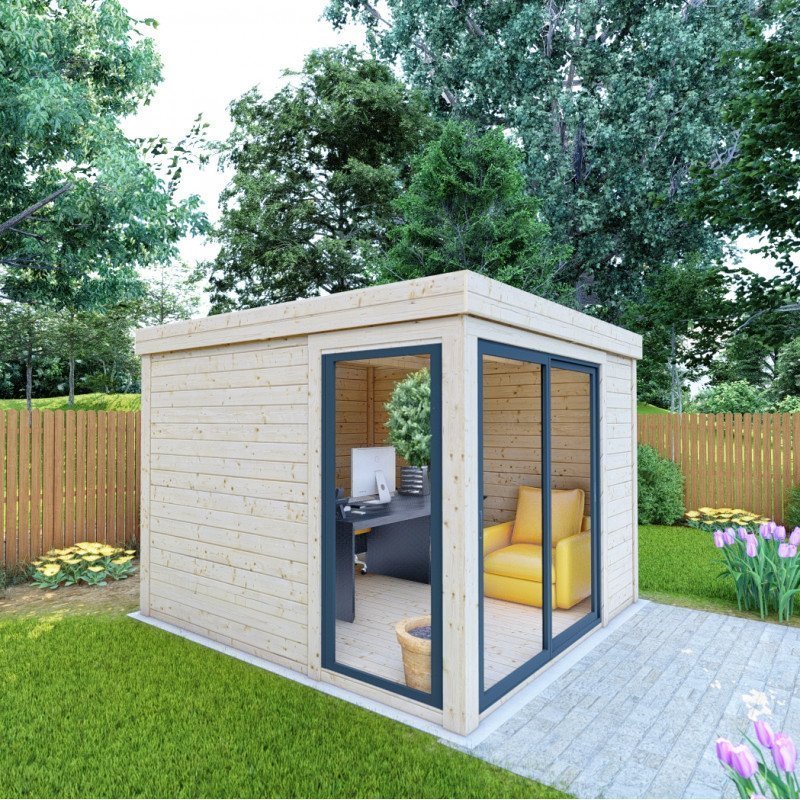 Bureau de jardin en bois massif 8,88m² – madriers 40mm Gardy Shelter – Image 8