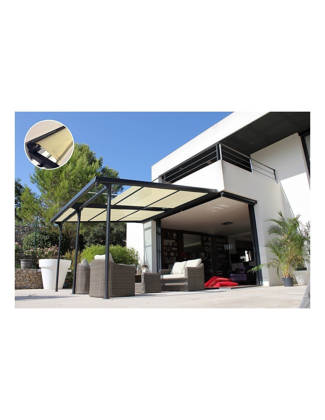 Couverture polycarbonate coulissante pour pergola Azura (sans structure) – Image 3