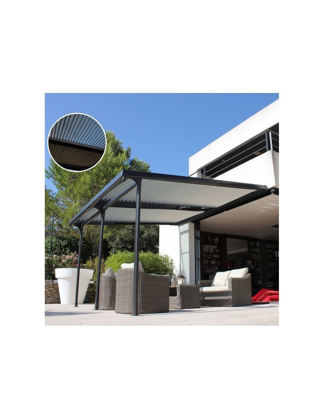 Couverture polycarbonate coulissante pour pergola Azura (sans structure) – Image 4