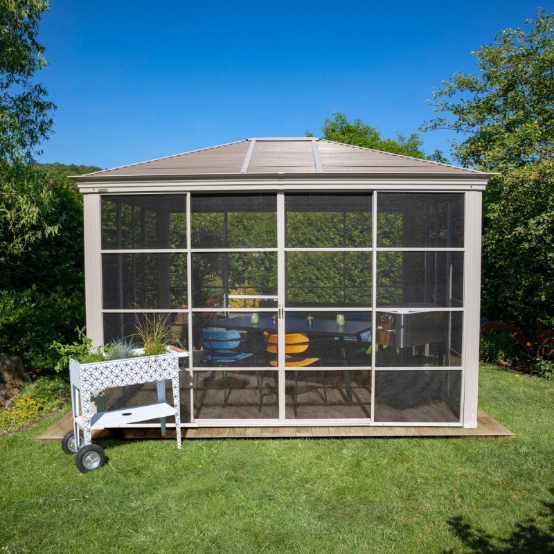 Pavillon Striano 362x298cm en aluminium et acier galvanisé avec moustiquaires – Image 2