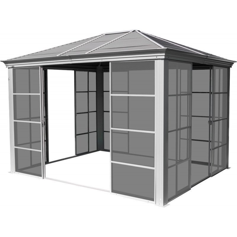 Pavillon Striano 362x298cm en aluminium et acier galvanisé avec moustiquaires – Image 7