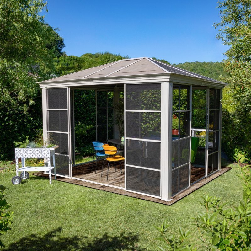 Pavillon Striano 362x427cm en aluminium et acier galvanisé avec moustiquaires – SOJAG – Image 5
