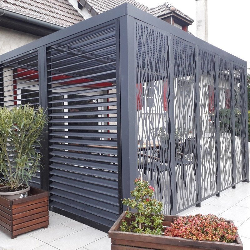 Pavillon adossé Charlestone 309x502 cm en aluminium et acier galvanisé – Sojag – Image 9