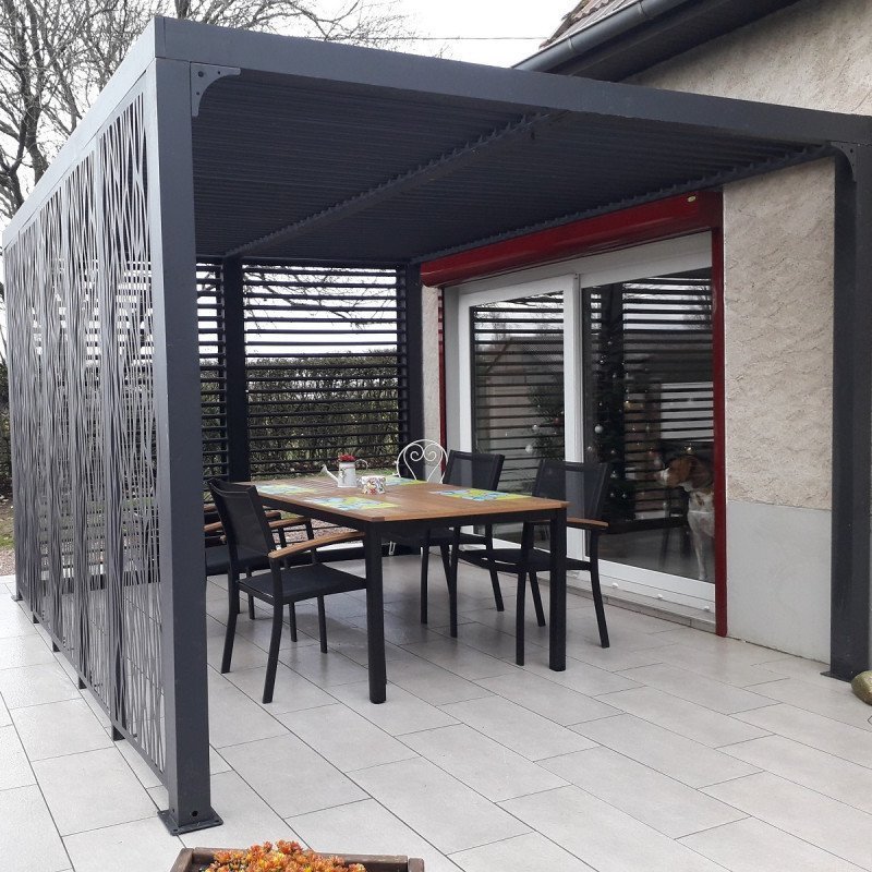Pavillon adossé Charlestone 309x502 cm en aluminium et acier galvanisé – Sojag – Image 2