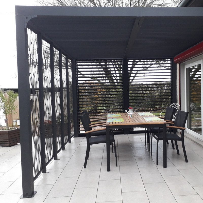 Pavillon adossé Charlestone 309x502 cm en aluminium et acier galvanisé – Sojag – Image 3