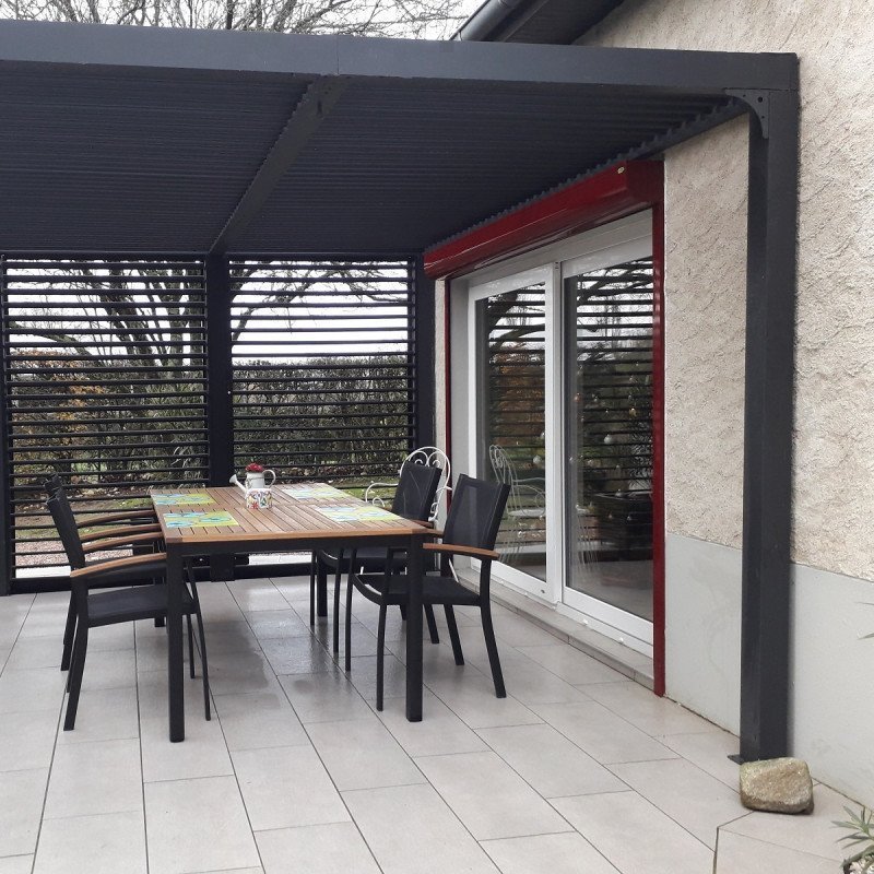 Pavillon adossé Charlestone 309x502 cm en aluminium et acier galvanisé – Sojag – Image 7