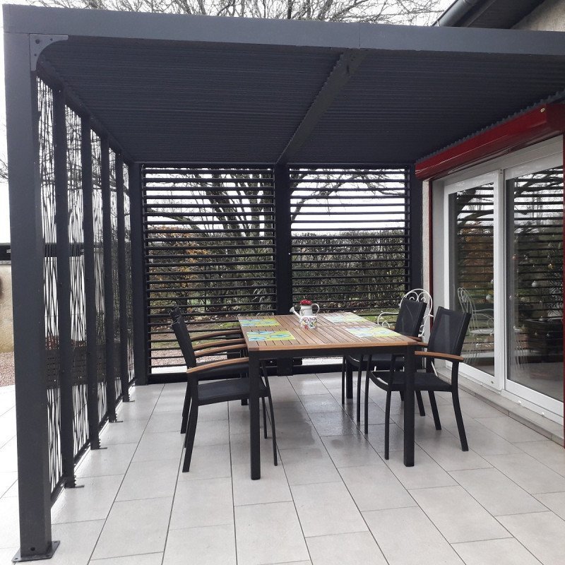 Pavillon adossé Charlestone 309x502 cm en aluminium et acier galvanisé – Sojag – Image 10