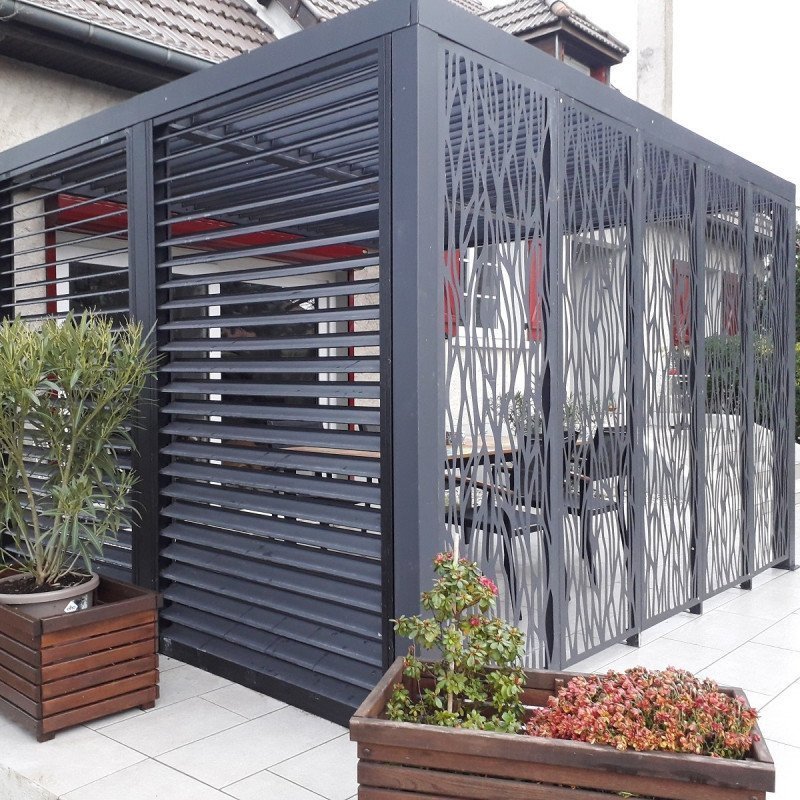 Pavillon adossé Charlestone 309x502 cm en aluminium et acier galvanisé – Sojag – Image 11