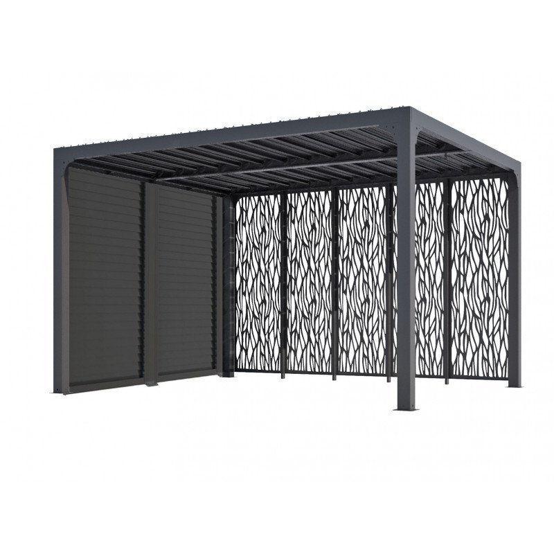 Pavillon adossé Charlestone 309x502 cm en aluminium et acier galvanisé – Sojag – Image 12