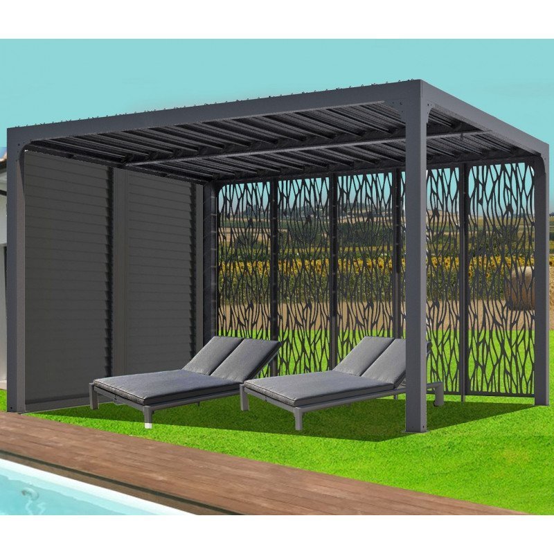 Pavillon adossé Charlestone 309x502 cm en aluminium et acier galvanisé – Sojag – Image 13