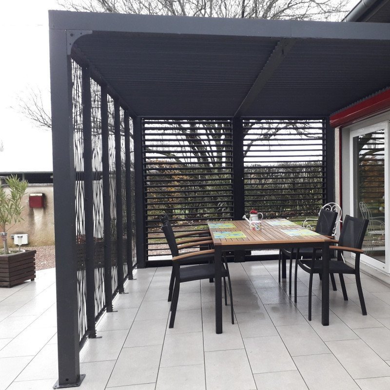 Pavillon adossé Charlestone 309x502 cm en aluminium et acier galvanisé – Sojag – Image 14