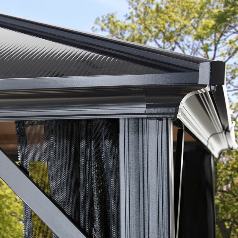 Pergola de jardin Meridien 365x485cm en aluminium anthracite et polycarbonate 8mm – SOJAG – Image 4