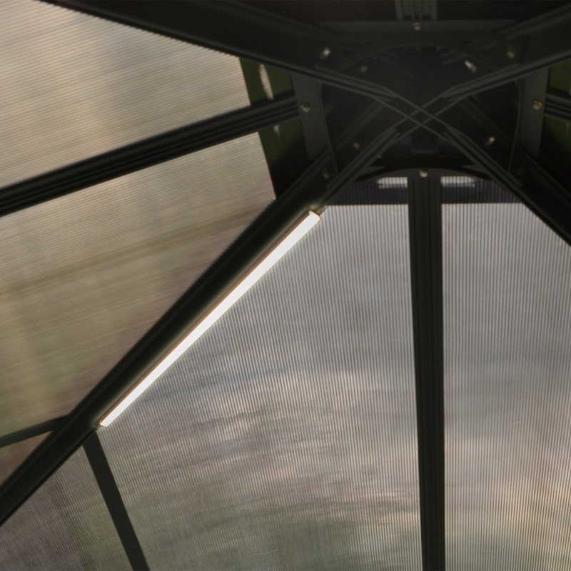 Pergola bioclimatique aluminium anthracite 10,80 m² – Lames ovales et moucharabieh – Habrita – Image 5
