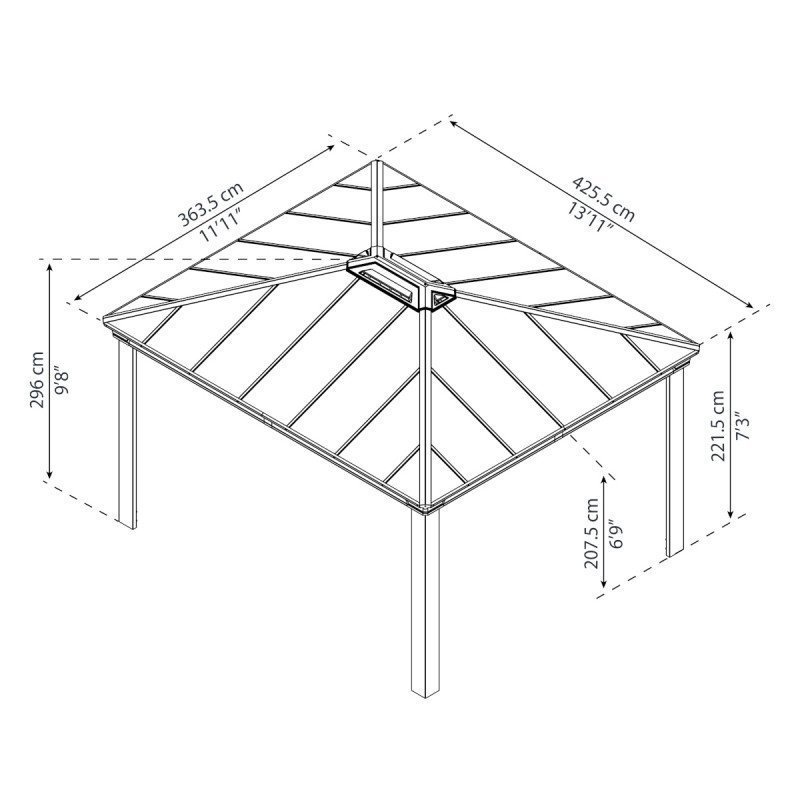 Pergola bioclimatique aluminium anthracite 10,80 m² – Lames ovales et moucharabieh – Habrita – Image 8