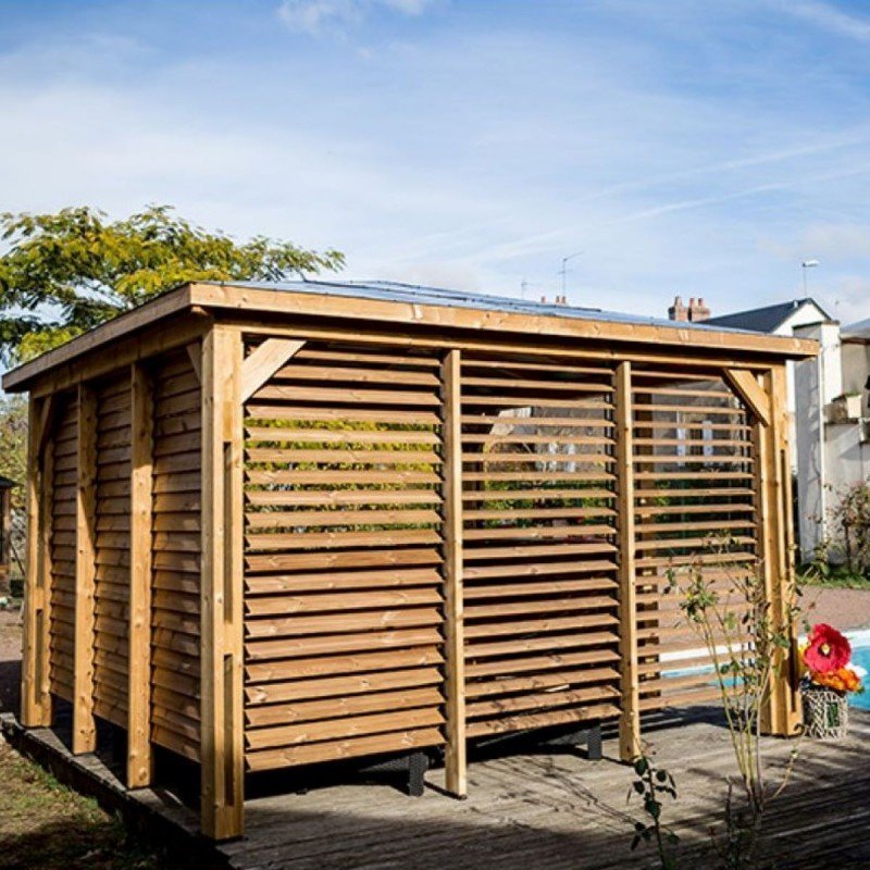 Pool house Blueterm 12,32m² bois thermo chauffé + comptoirs HABRITA – Image 4