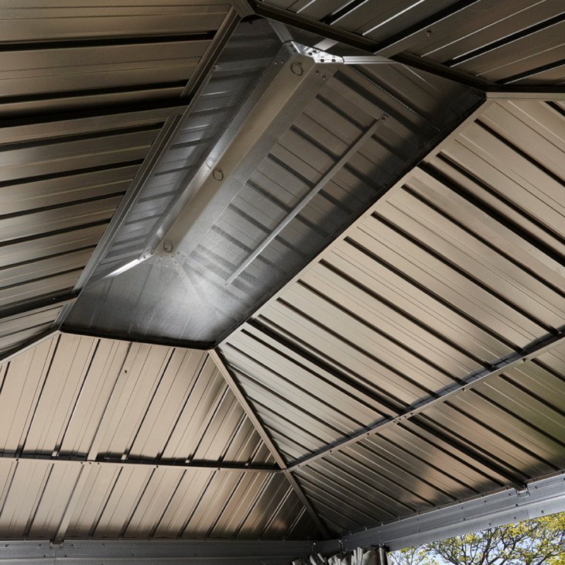 Tonnelle de jardin Messina 298x363cm en aluminium thermolaqué anthracite – SOJAG – Image 2