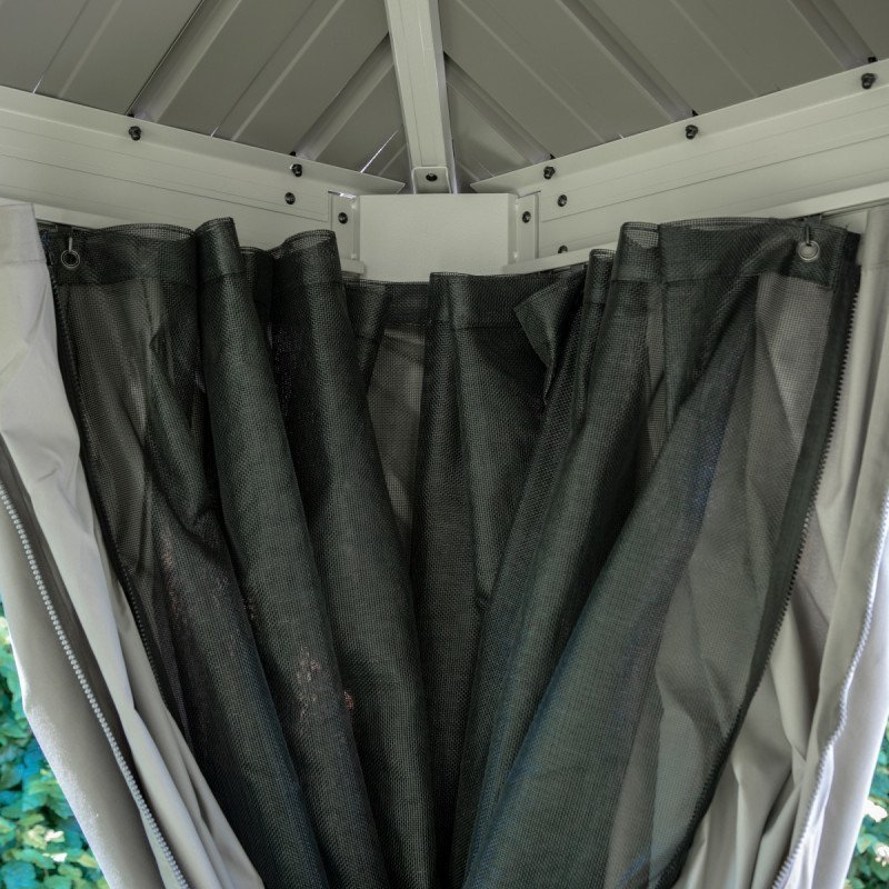 Tonnelle de jardin Messina 298x363cm en aluminium thermolaqué champagne – SOJAG – Image 9