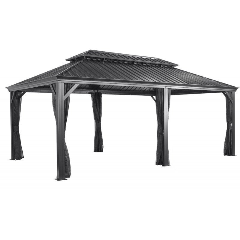 Tonnelle de jardin Messina 363x598cm en aluminium thermolaqué anthracite – SOJAG – Image 4