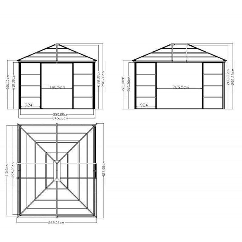 Tonnelle de jardin Mykonos 364x484 cm en aluminium thermolaqué – Sojag – Image 9