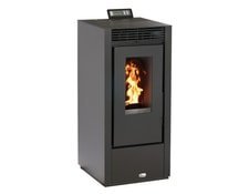Optimo Poêle à granulés carré étanche USTICA noir 11 kW