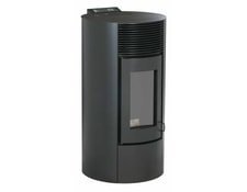 Optimo Poêle à granulés rond étanche CRISTO noir 9 kW