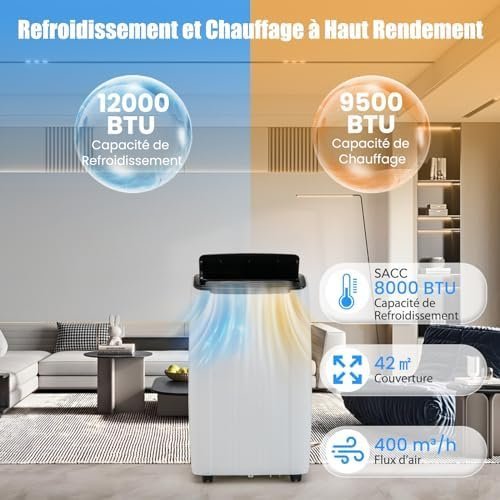 RELAX4LIFE Climatiseur Mobile Silencieux 6 en 1, – Image 2